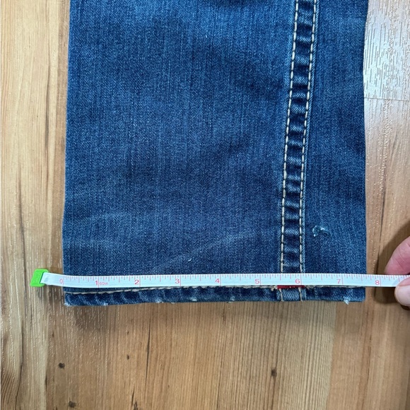 True Religion Low Rise Bootcut Jean w flaps W28 blue - Picture 8 of 12